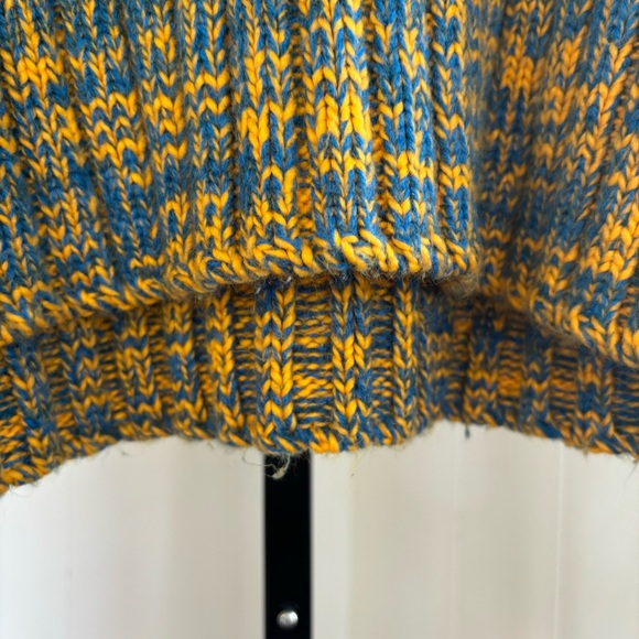 URBAN OUTFITTERSYellow Blue Chunky Knit Turtleneck Crop Sweater Top Women L NOTE - Picture 5 of 10